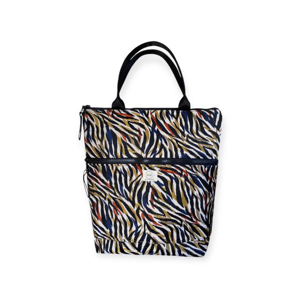 Tote Bag με πάτο zebra color