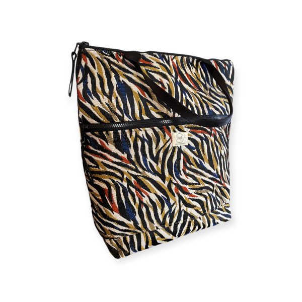 Tote Bag με πάτο zebra color