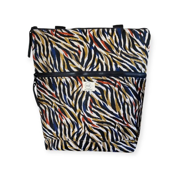 Tote Bag με πάτο zebra color