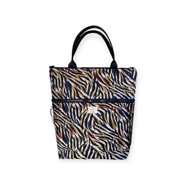 Tote Bag με πάτο zebra color