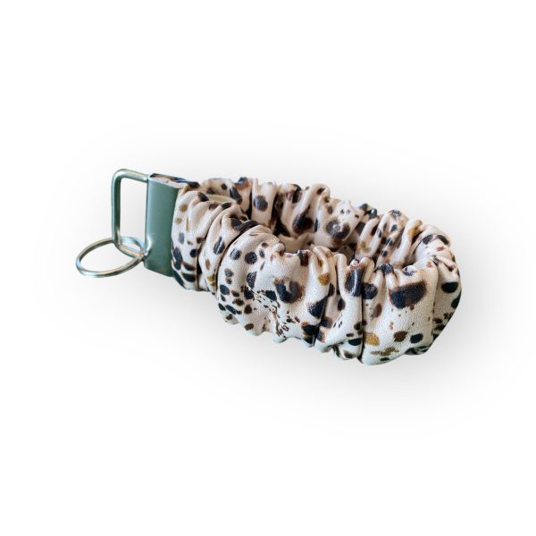 Pebble-textured faux leather key fob