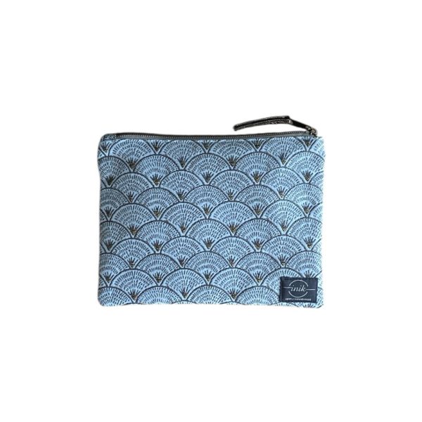 Χειροποίητο pouch XS Anatolia Grey με γκρι γεωμετρικό μοτίβο – inik.gr.