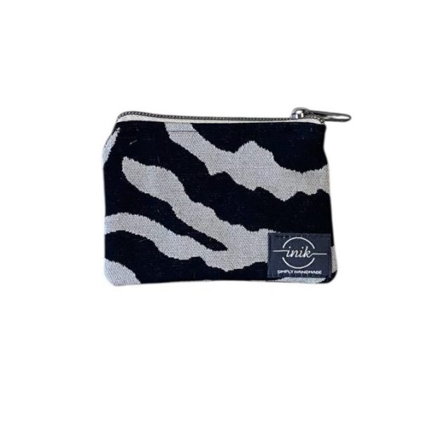 Zebra Beige Mini - Πορτοφολάκι με μεταλλικό φερμουάρ